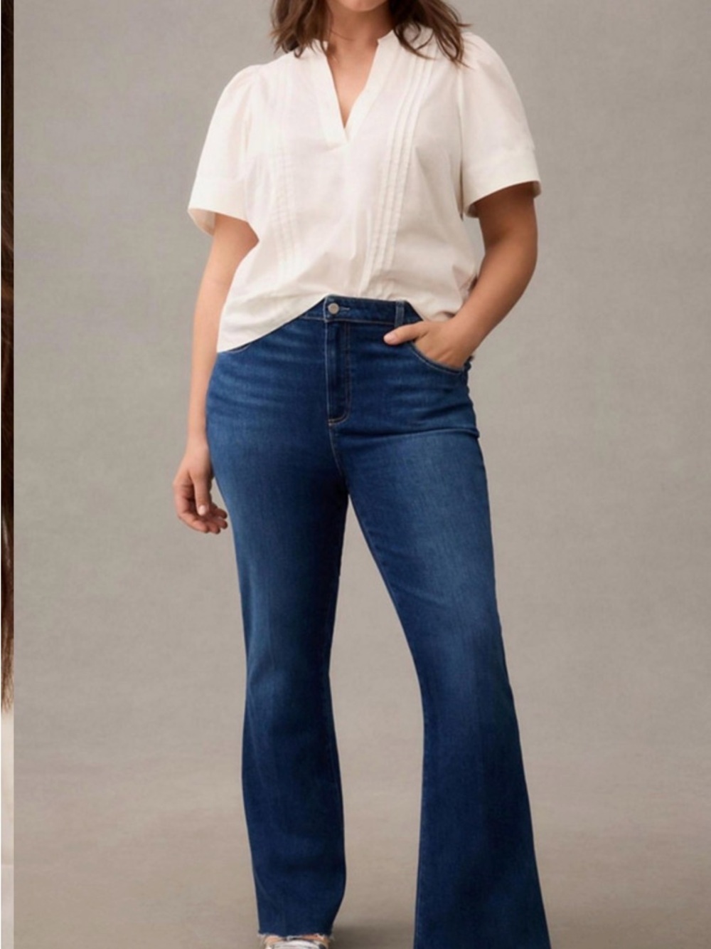 Anthropologie White Pintuck Popover Top - Picture 14 of 14